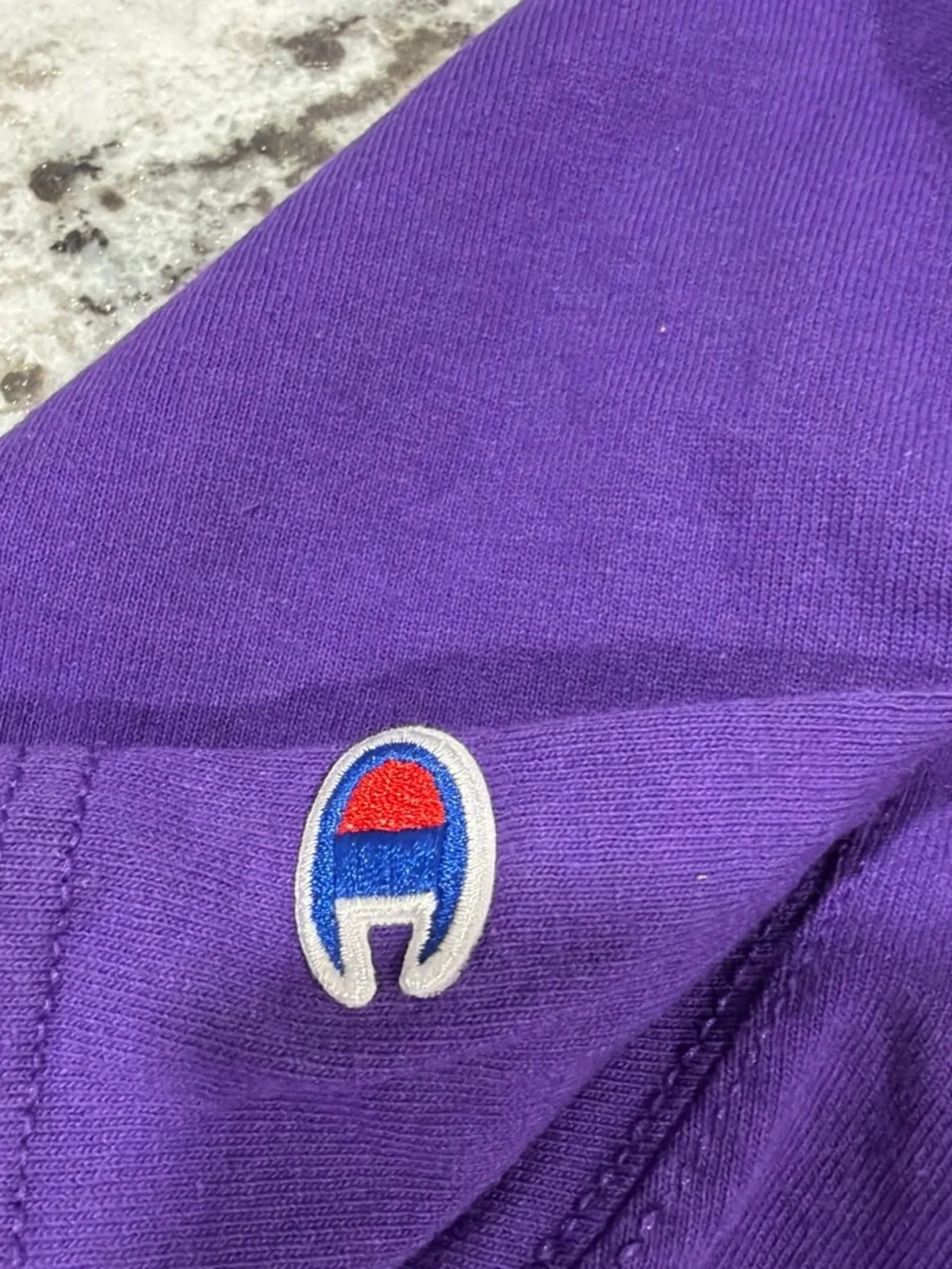 Champion Men's Purple Short Sleeve Crew T-Shirt - Picture 3 of 4